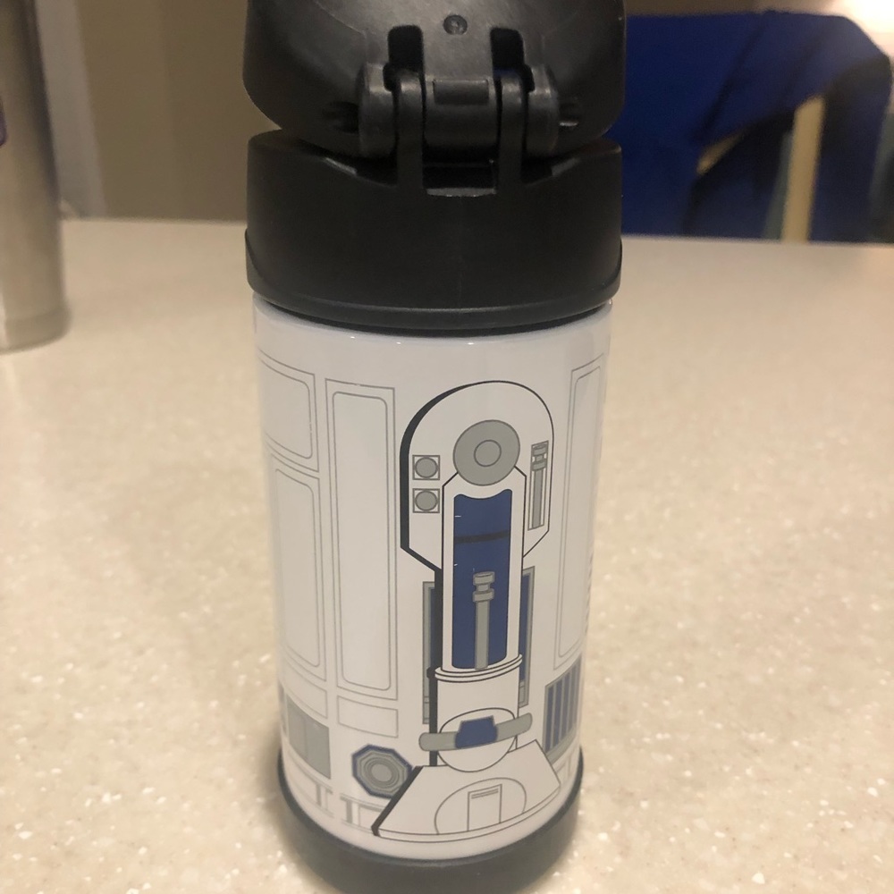 EUC STAR WARS R2 D2 Thermos with flip top and straw - Picture 3 of 5